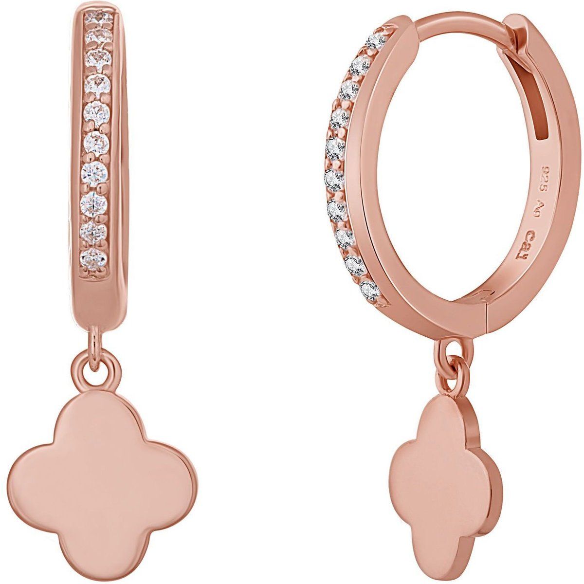 Kleeblatt Creolen Roségold