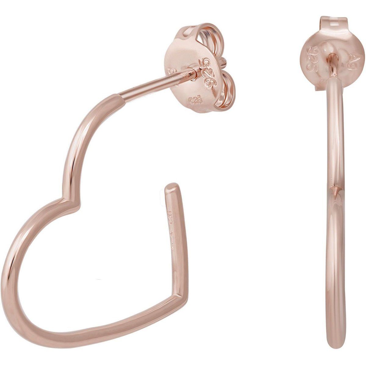 Herzförmige Creolen in Roségold