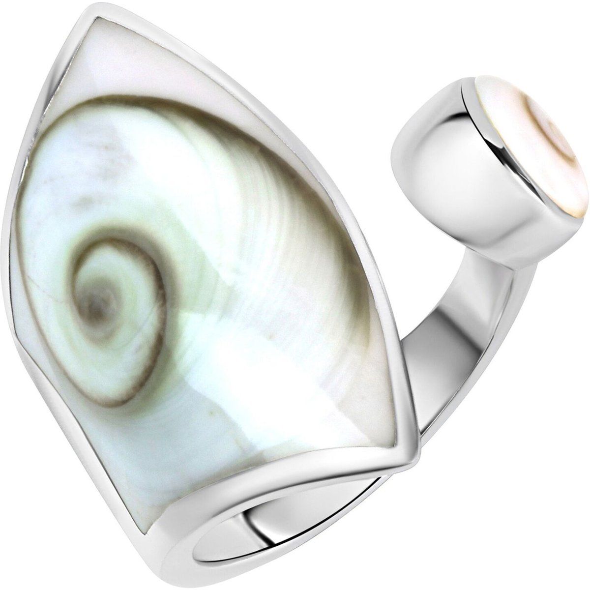 Ring aus Sterlingsilber mit Spiralmuschel