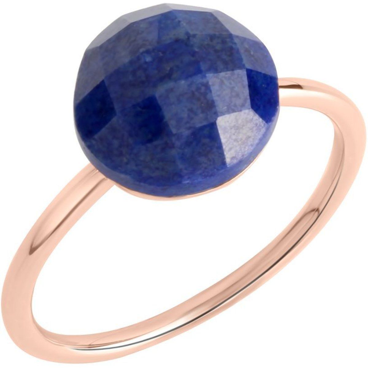 Facettierter Lapislazuli Roségold Ring