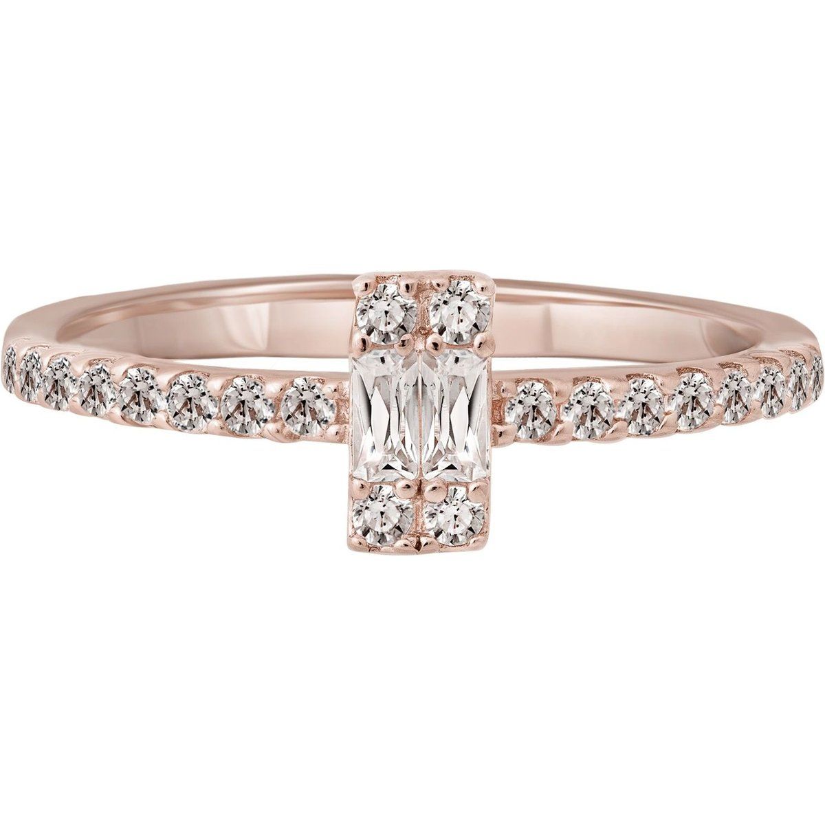 Geometrischer Stapelring in Roségold