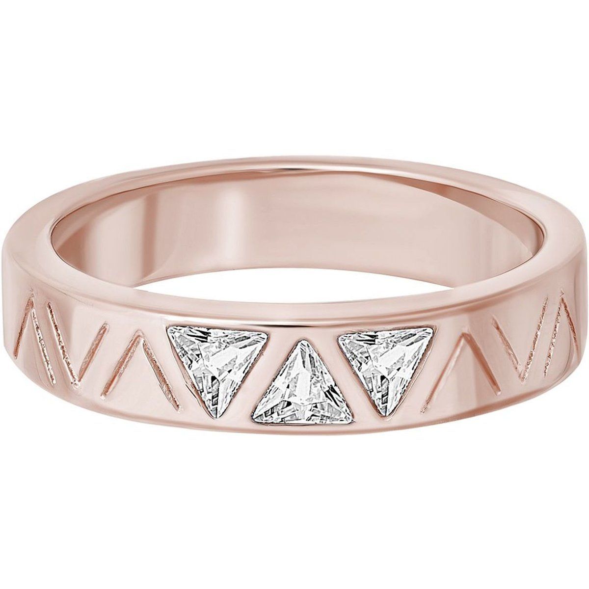 Bandring mit geometrischem Dreieck-Inlay