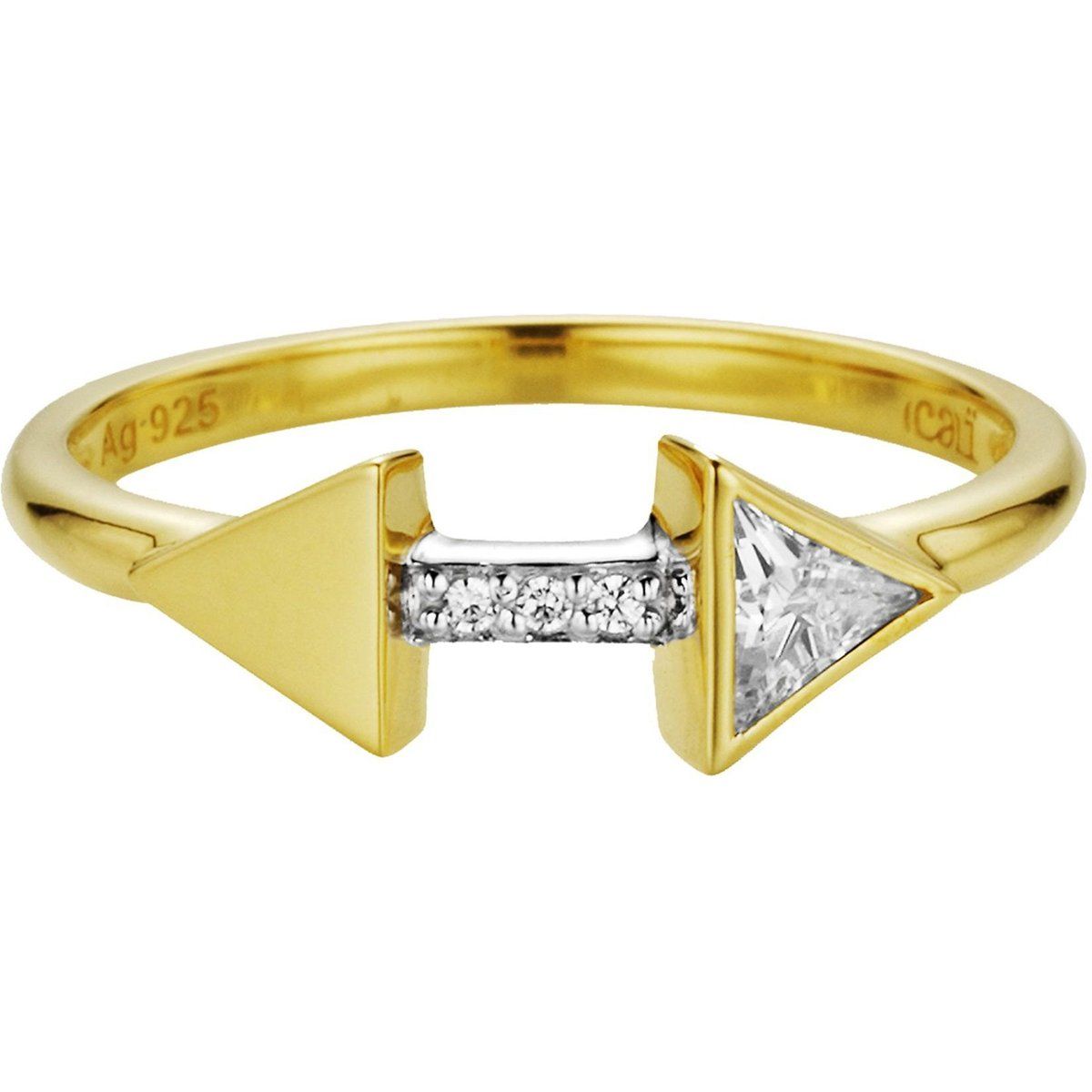 Ring mit Pfeilmotiv und Zirkonia