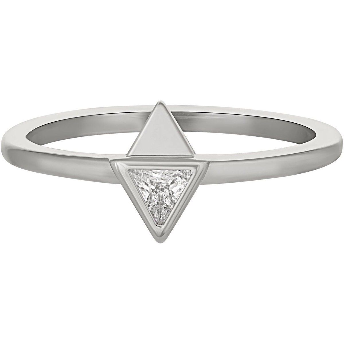 Geometrischer Dreiecksring aus Silber