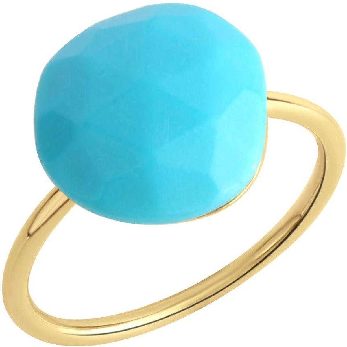 Minimalistischer vergoldeter Ring mit Türkis