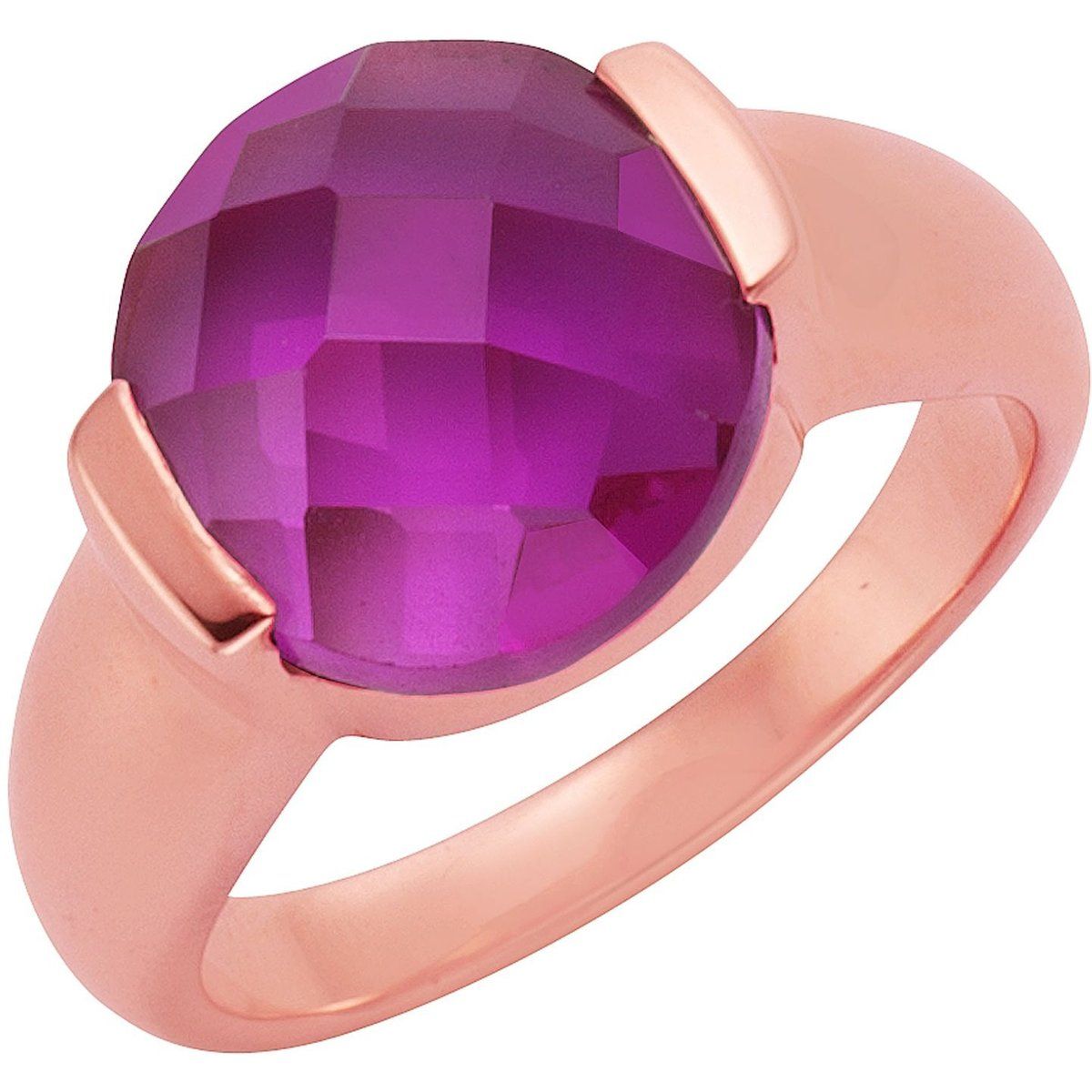 Rosa Quarz runder Silberring