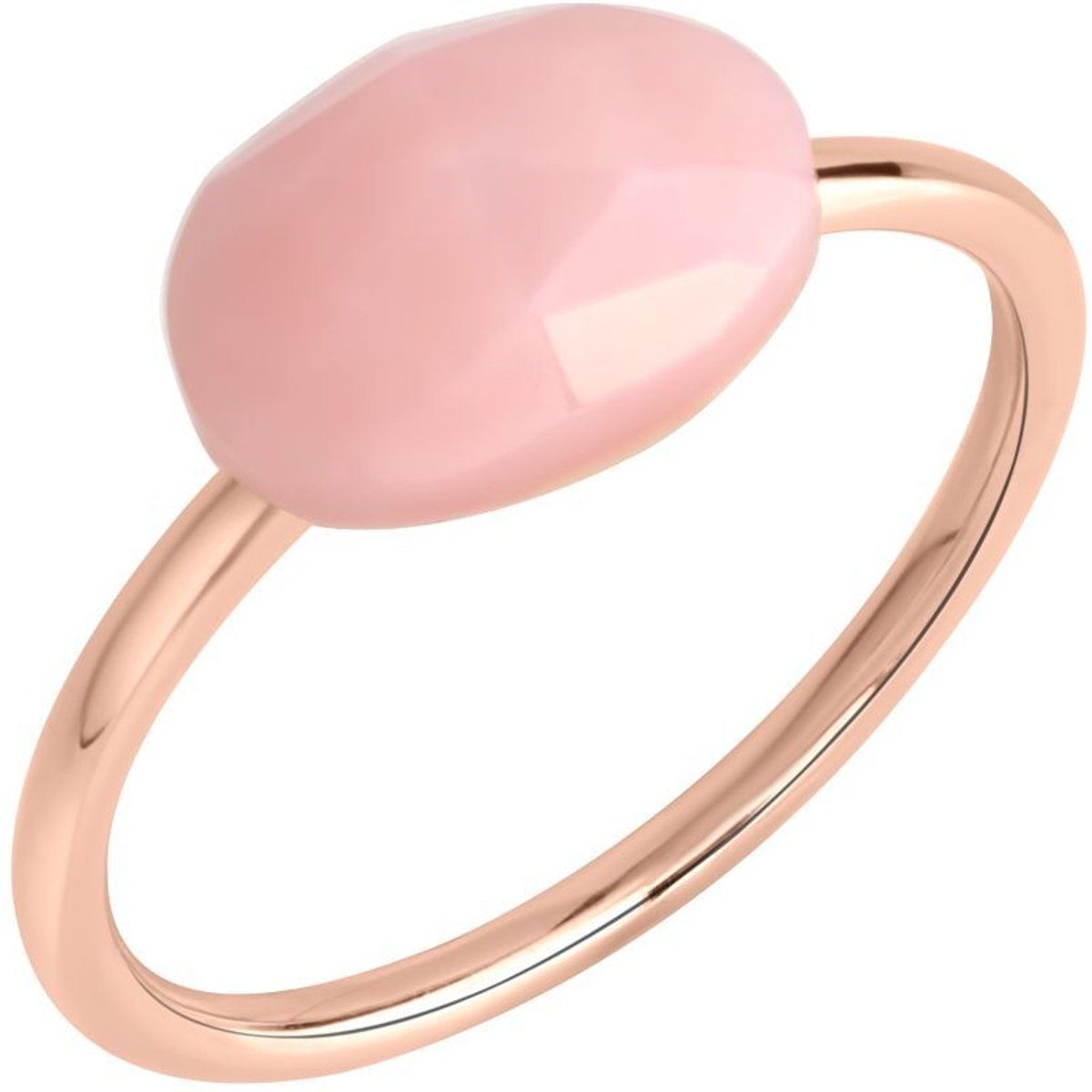 Rosévergoldeter Ring mit Pinkem Opal