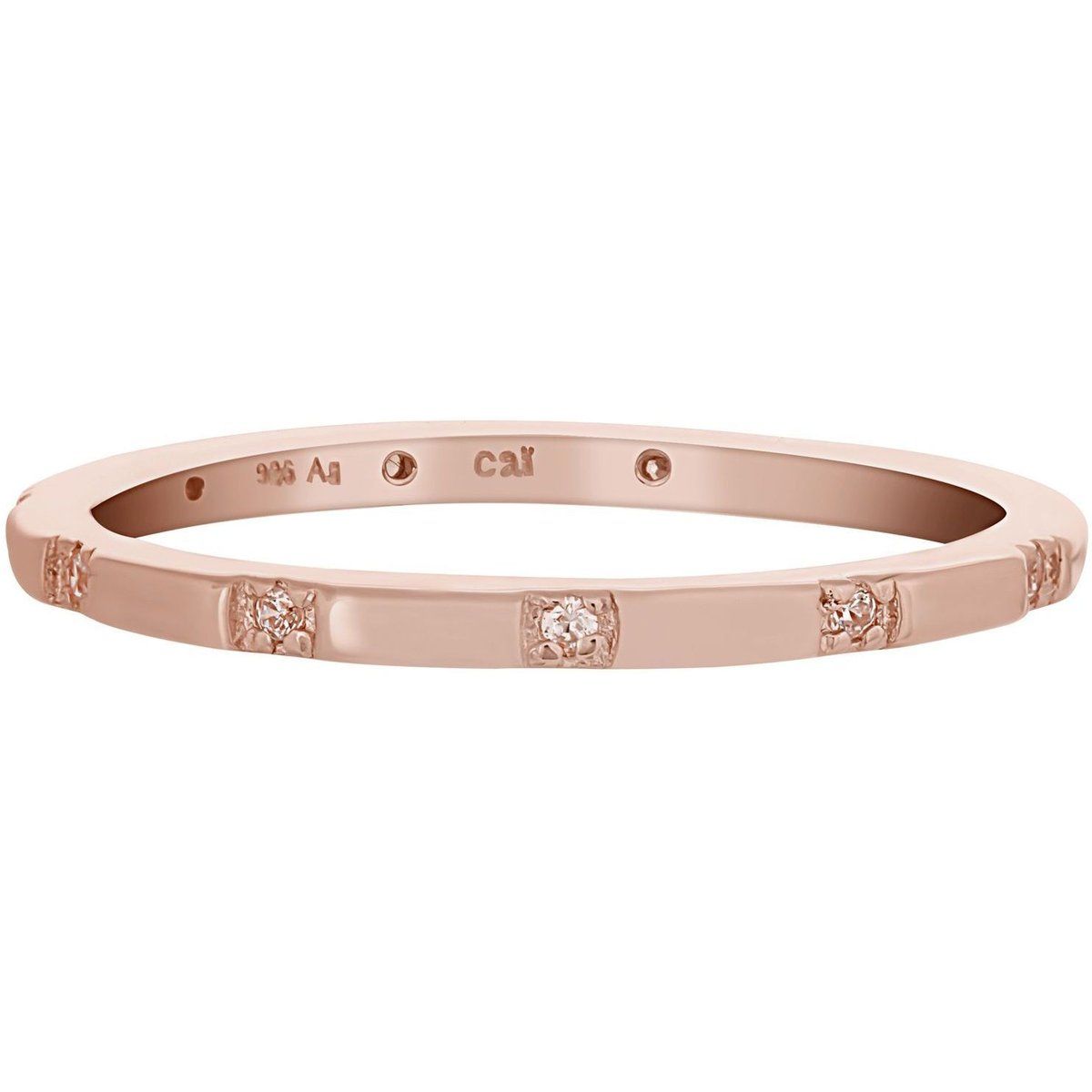 Rosévergoldeter Stacking-Ring mit Zirkonia
