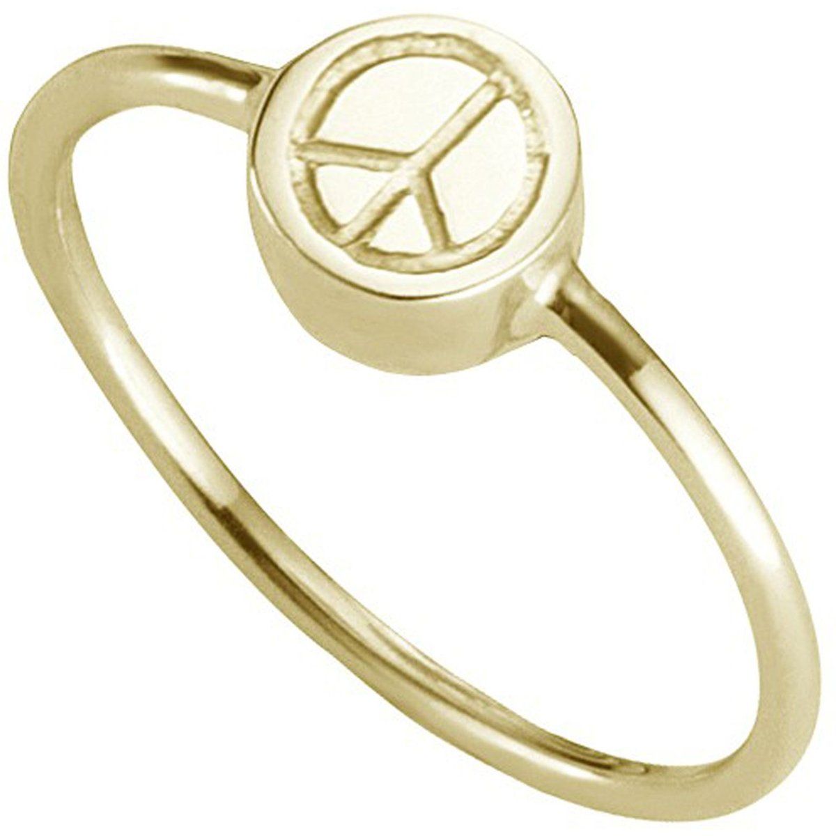Vergoldeter Ring mit Peace-Symbol
