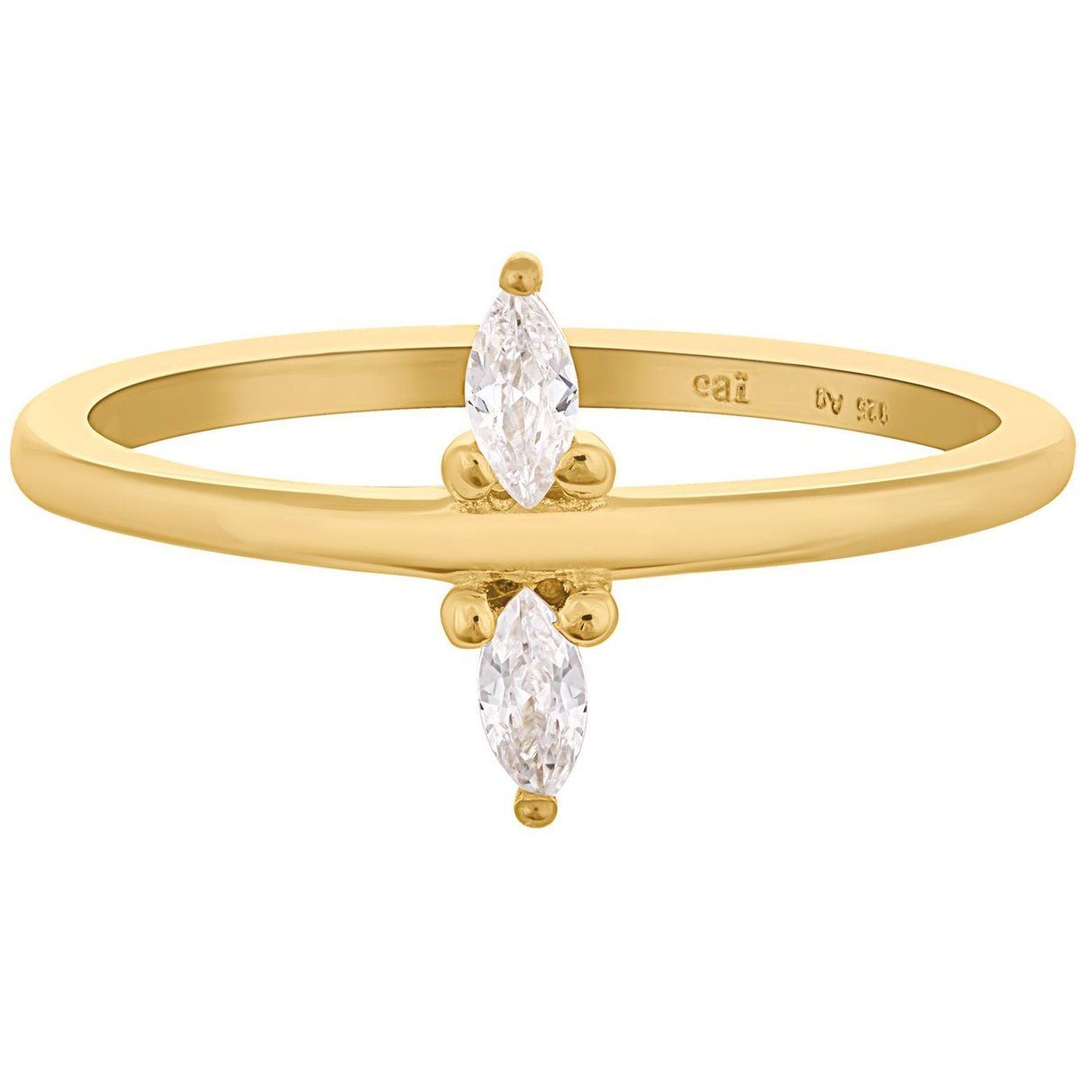 Minimalistischer Ring mit zwei Marquise-Steinen