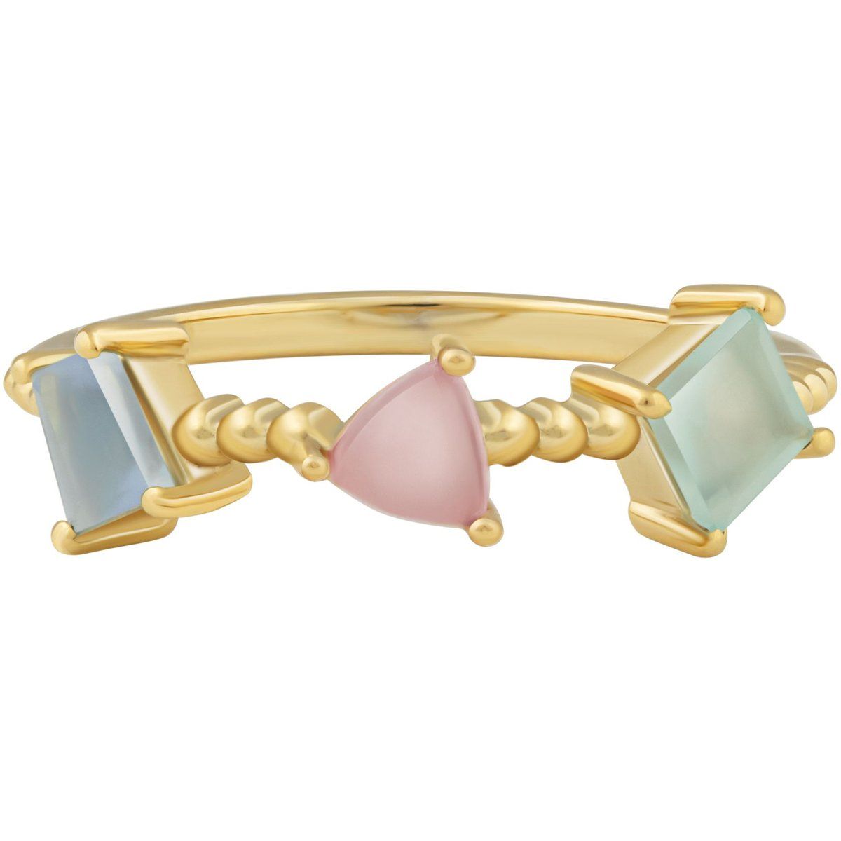 Geometrischer Pastell-Chalcedon-Perlenring