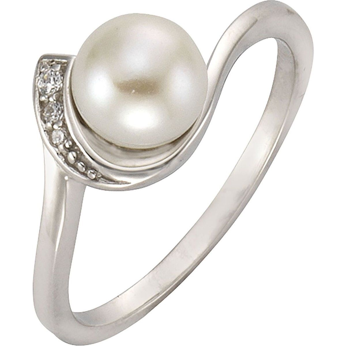 Eleganter Perlen- und Zirkonia-Ring