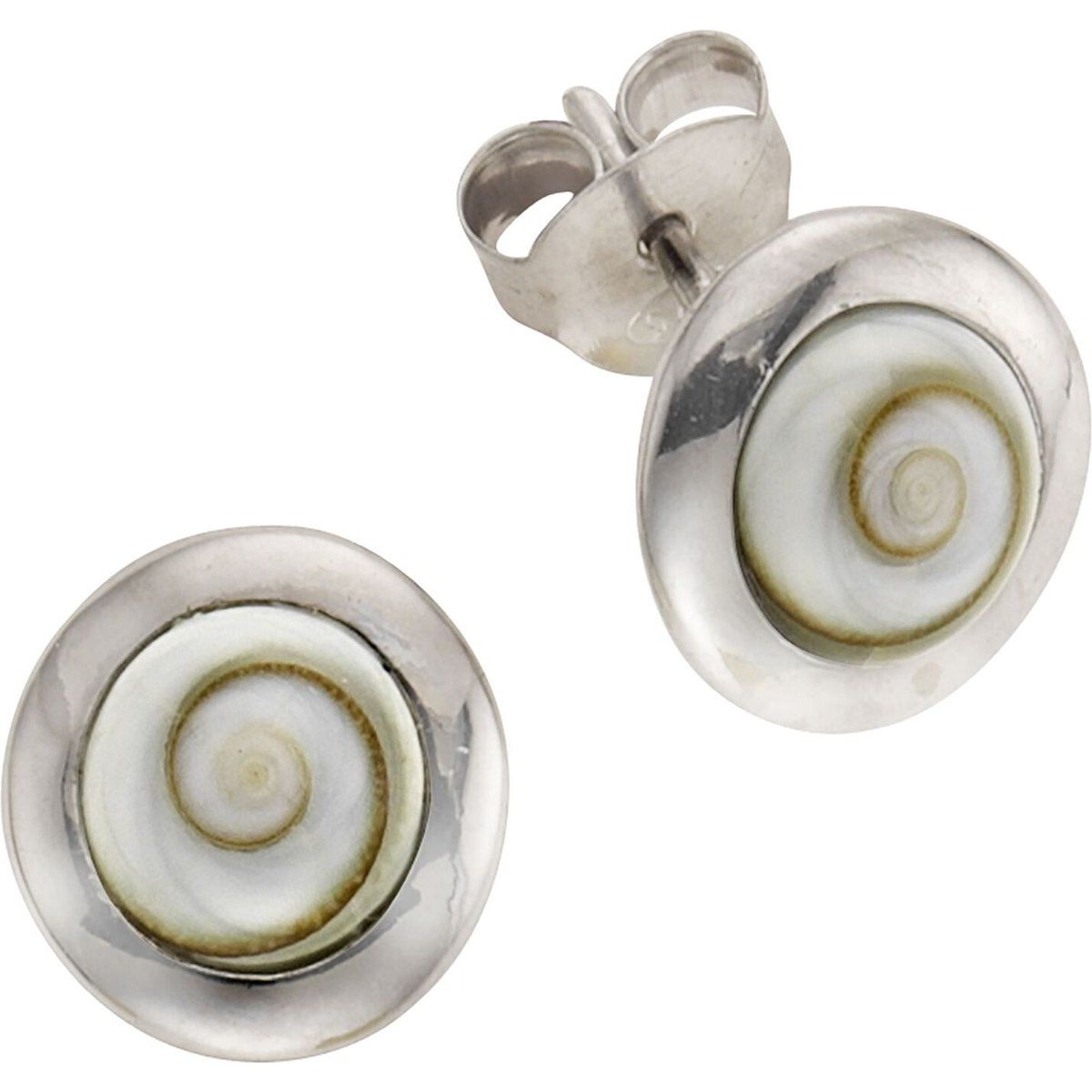 Muschelspirale Sterling Silber Ohrstecker