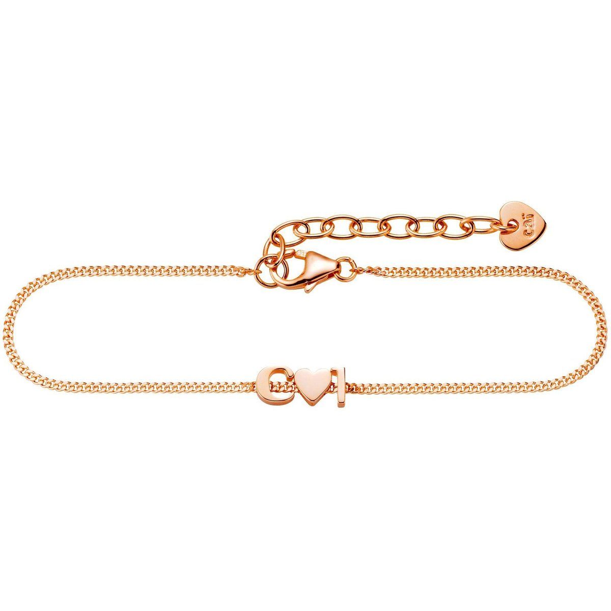 Filigranes Initialen-Armband mit Herz