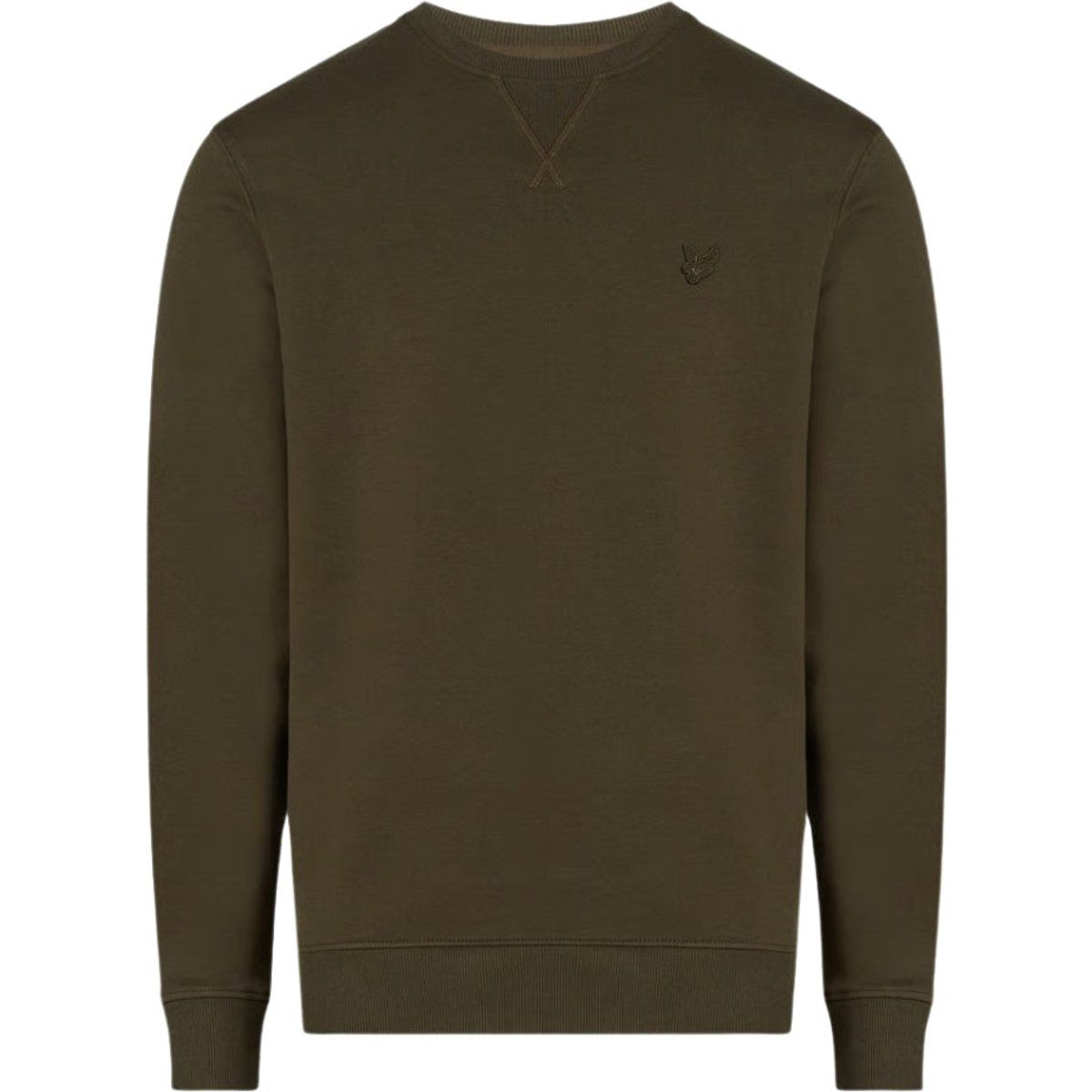 Klassischer Rundhals-Pullover Olivgrün