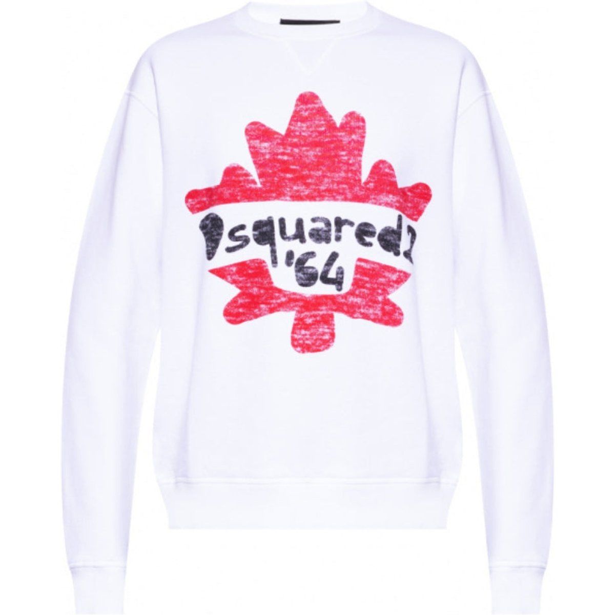 Weißes Sweatshirt mit Ahornblatt-Grafik