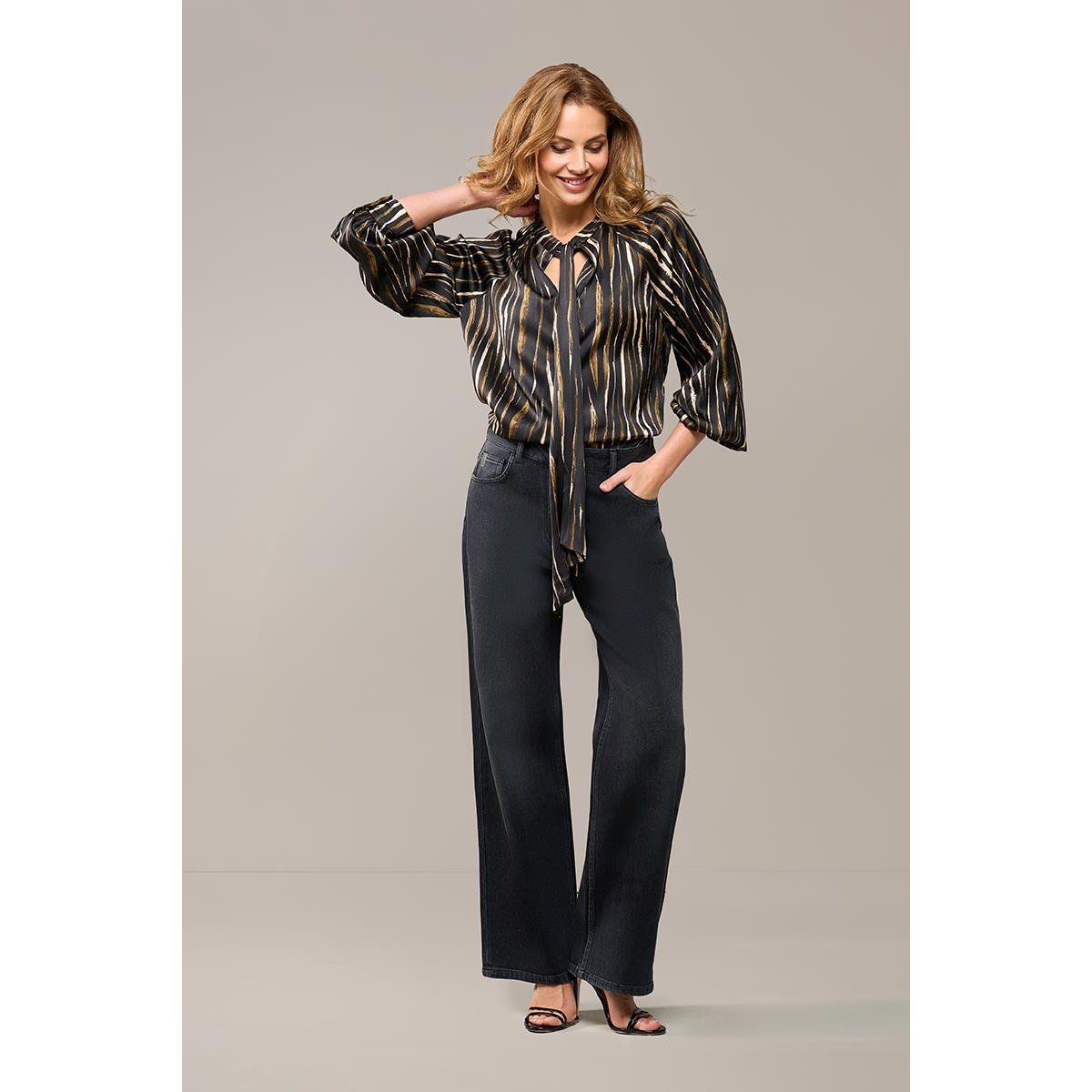 Bluse mit Bension-Print Schwarz / Multi