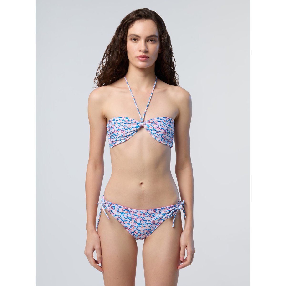 Wendbares Bandeau-Bikinioberteil mit Blumendruck