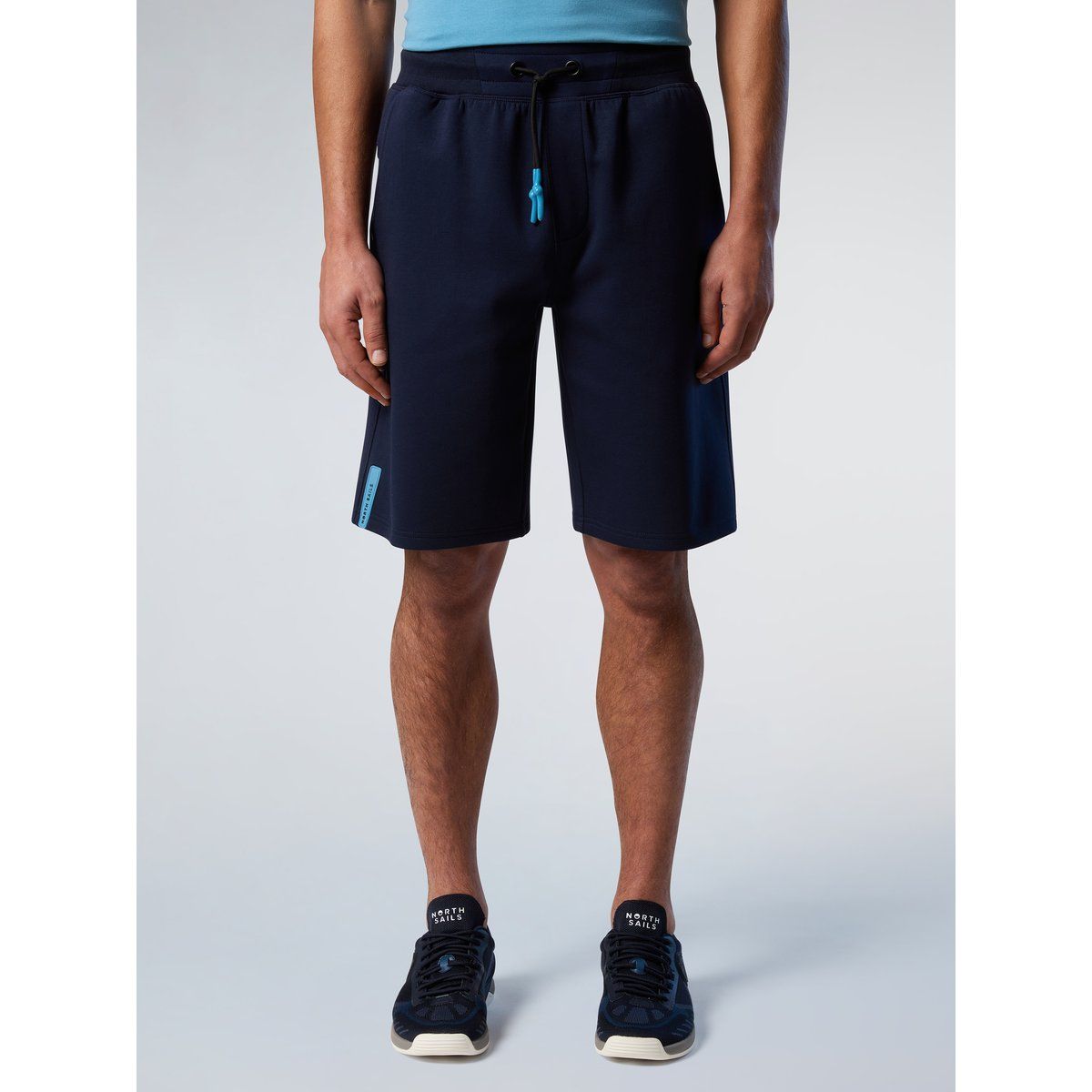 Marineblaue Interlock Strick Sweatshorts