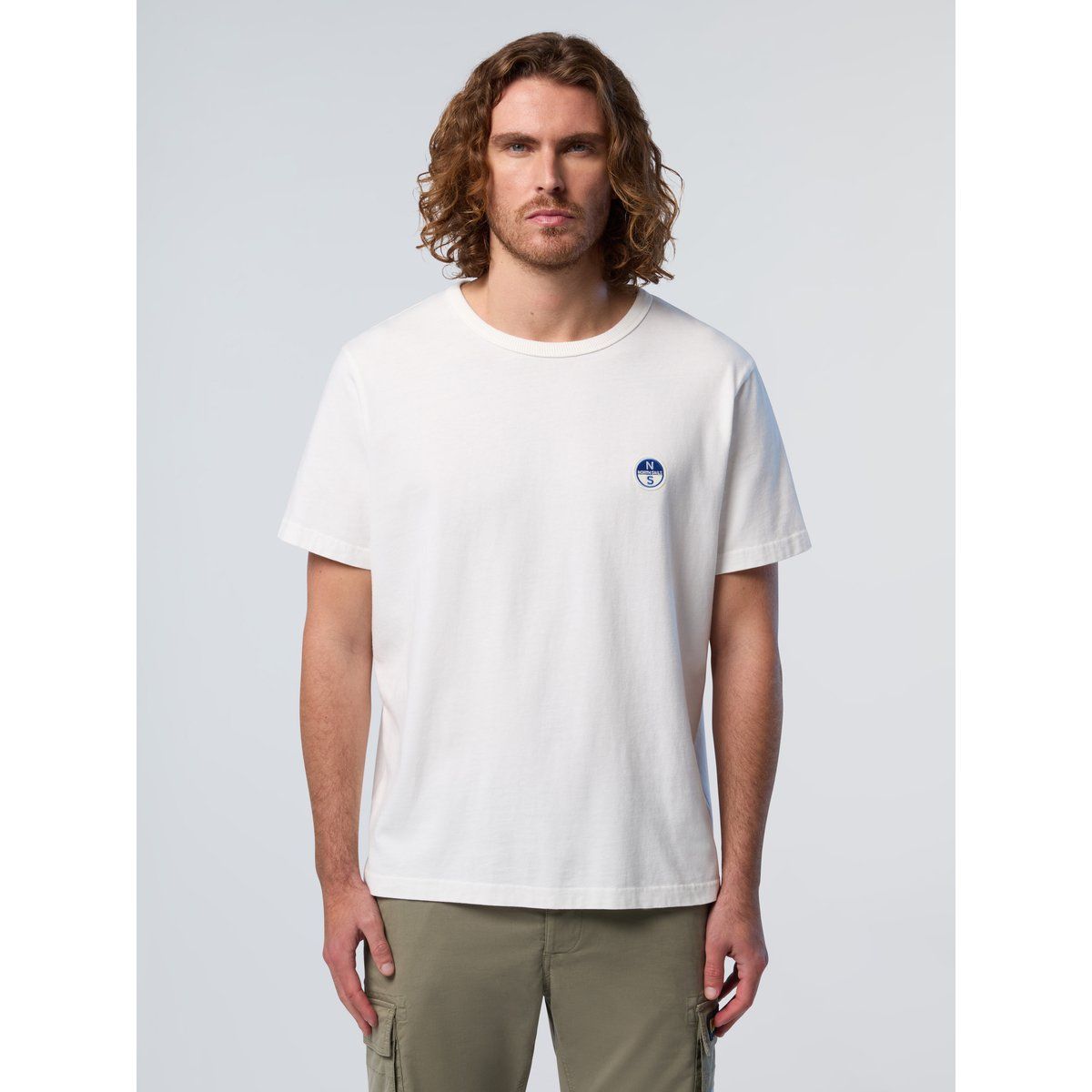 Baumwoll T-Shirt mit Heritage Grafikprint