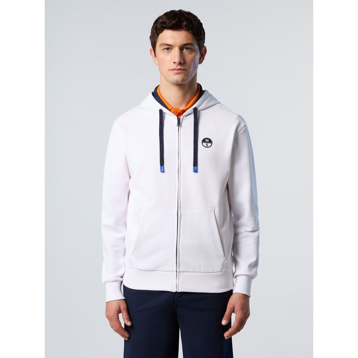 Klassisches Kapuzensweatshirt mit durchgehendem Reißverschluss
