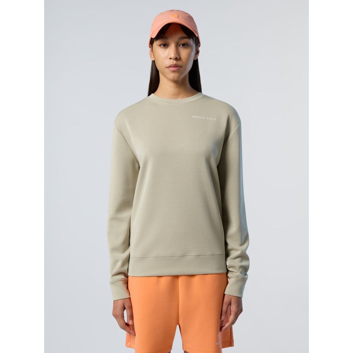 Minimalistisches Sweatshirt mit Rundhalsausschnitt aus Modalmischung