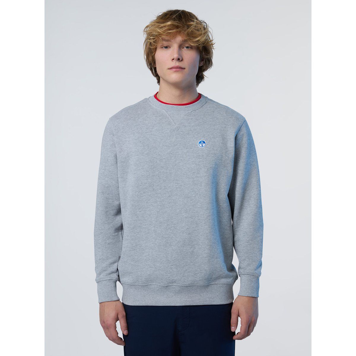 Klassisches Baumwoll-Sweatshirt mit Rundhalsausschnitt