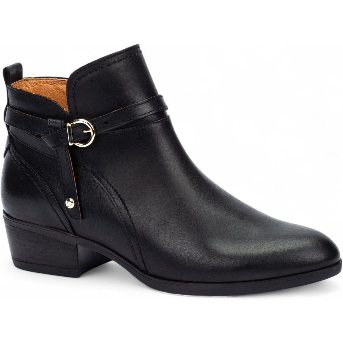 Leder-Stiefelette mit Schnallendetail