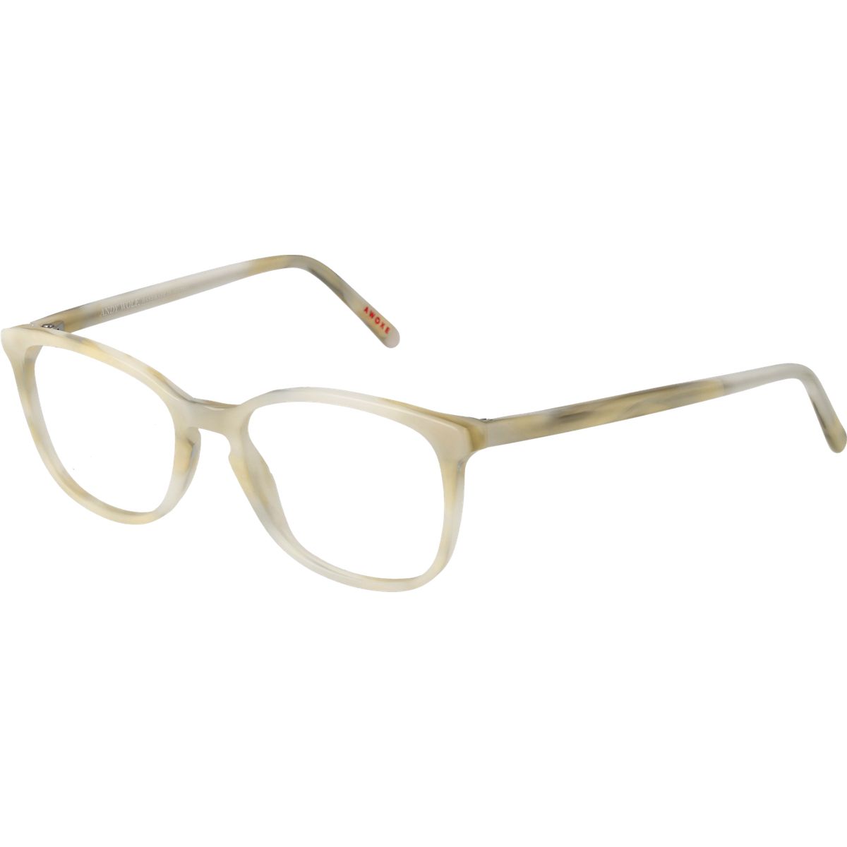 Rechteckige cremefarbene Acetatbrille