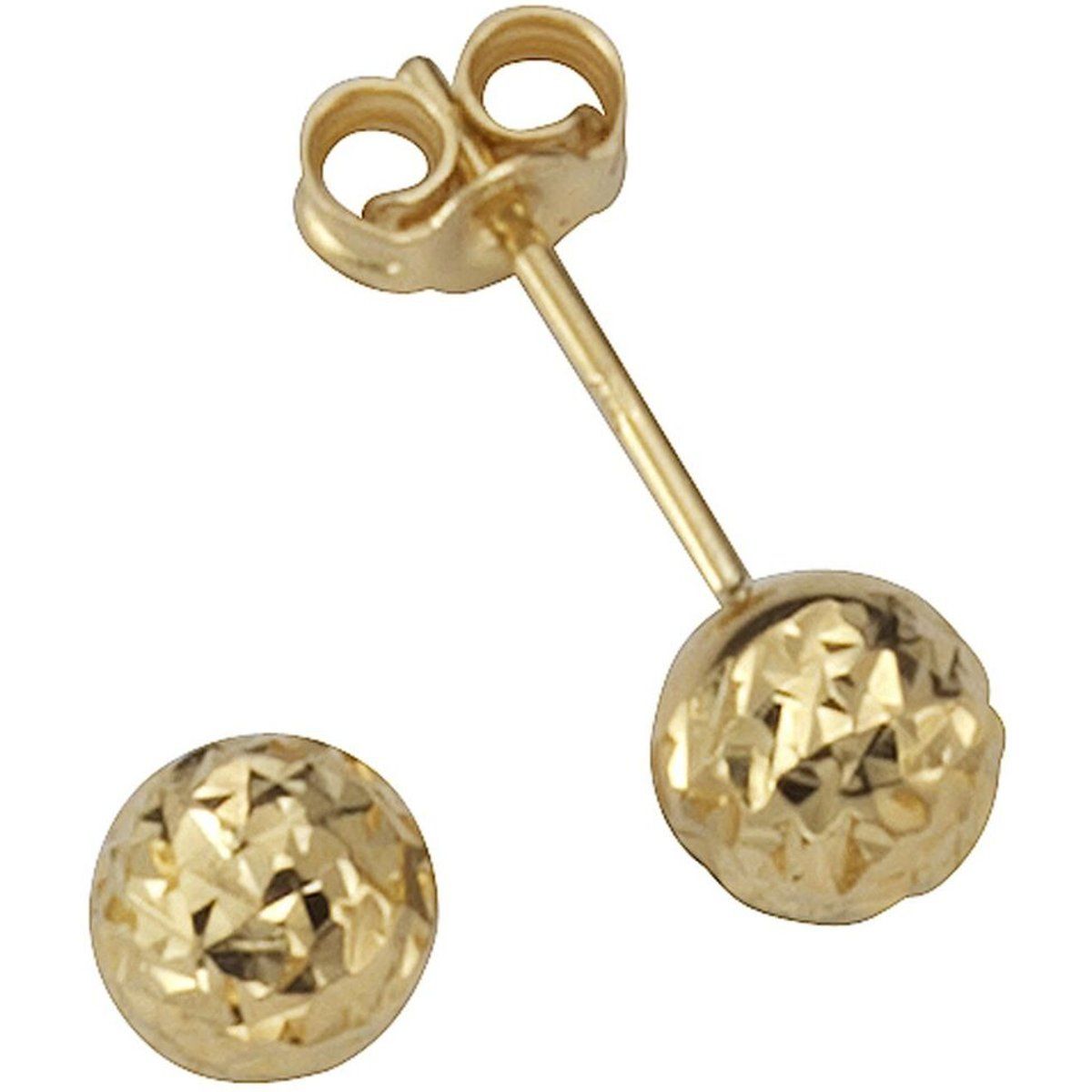 Funkelnde diamantierte Goldkugel-Ohrstecker