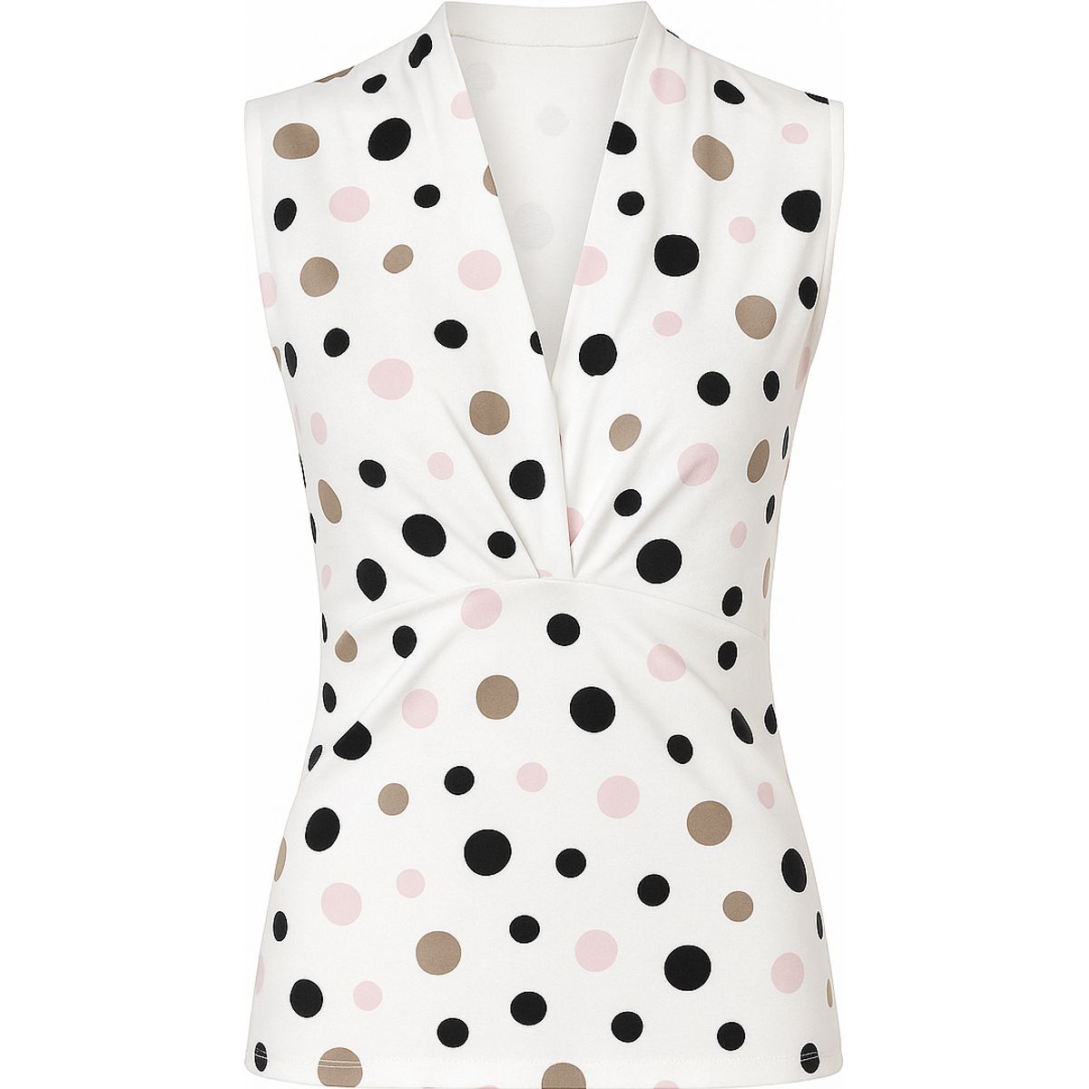 Ärmelloses Jersey-Top mit Polka-Punkt-Muster