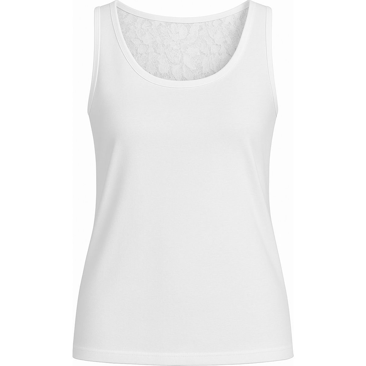 Ärmelloses Jersey-Top mit Spitzeneinsatz