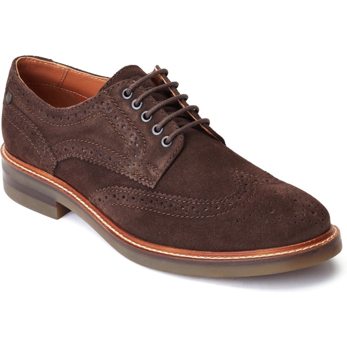 Base London Hatfield Leder Herren Burnt Braun Brogues Schuhe