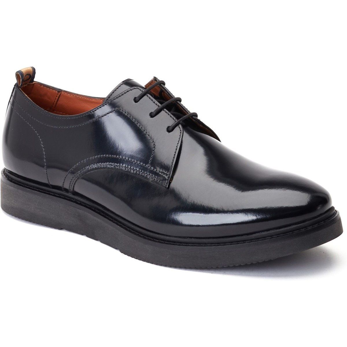 Base London Roly Leder Herrenschuhe in Schwarz Oxford Stil