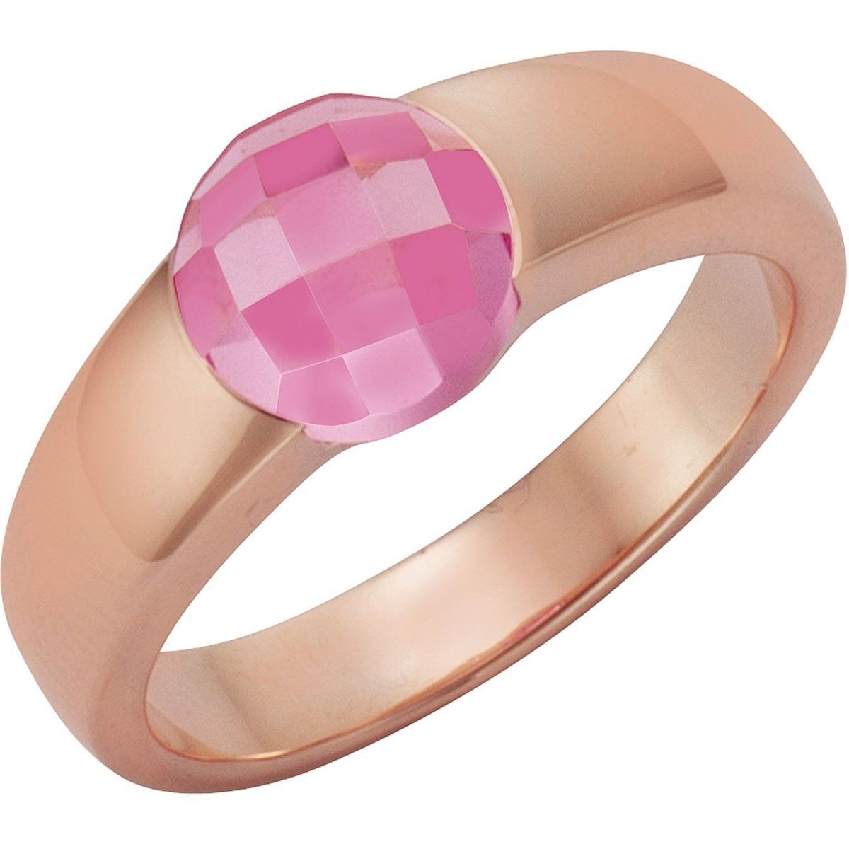 Facettierter Quarzring in Roségold
