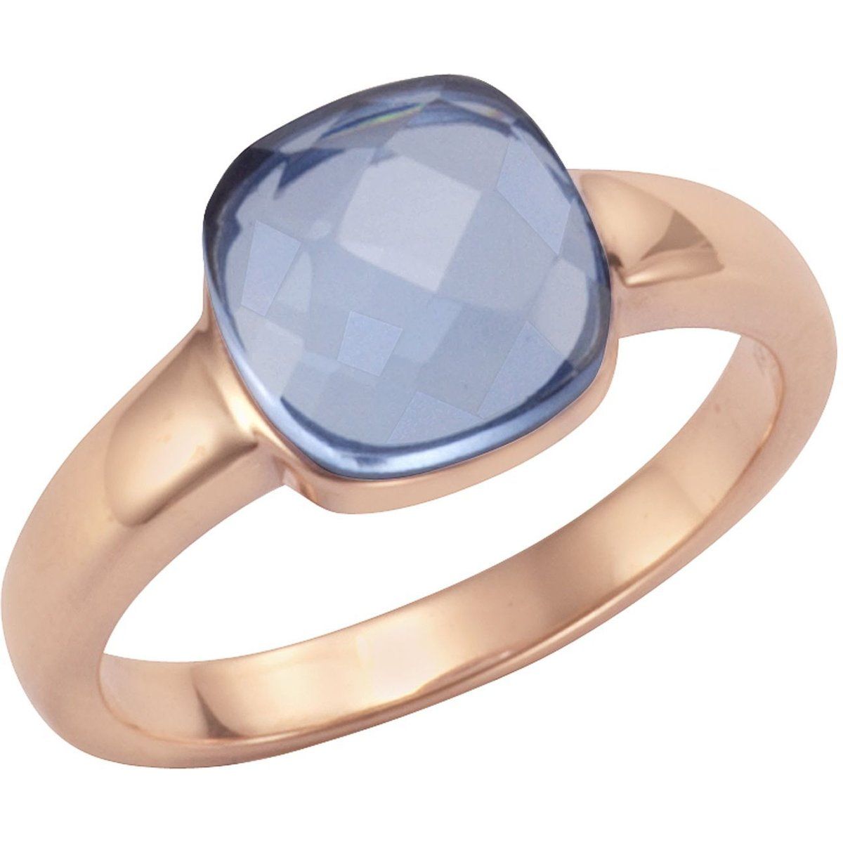 Roségold Ring mit blauem Quarz