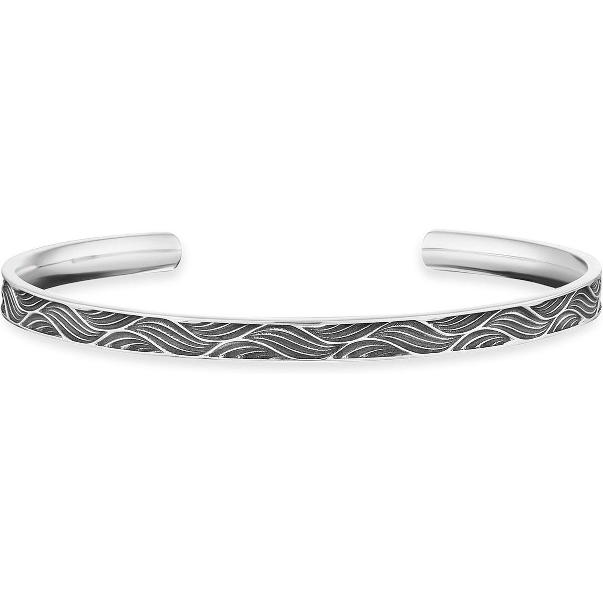 Oxidiertes Sterling Silber Wellen Armreif