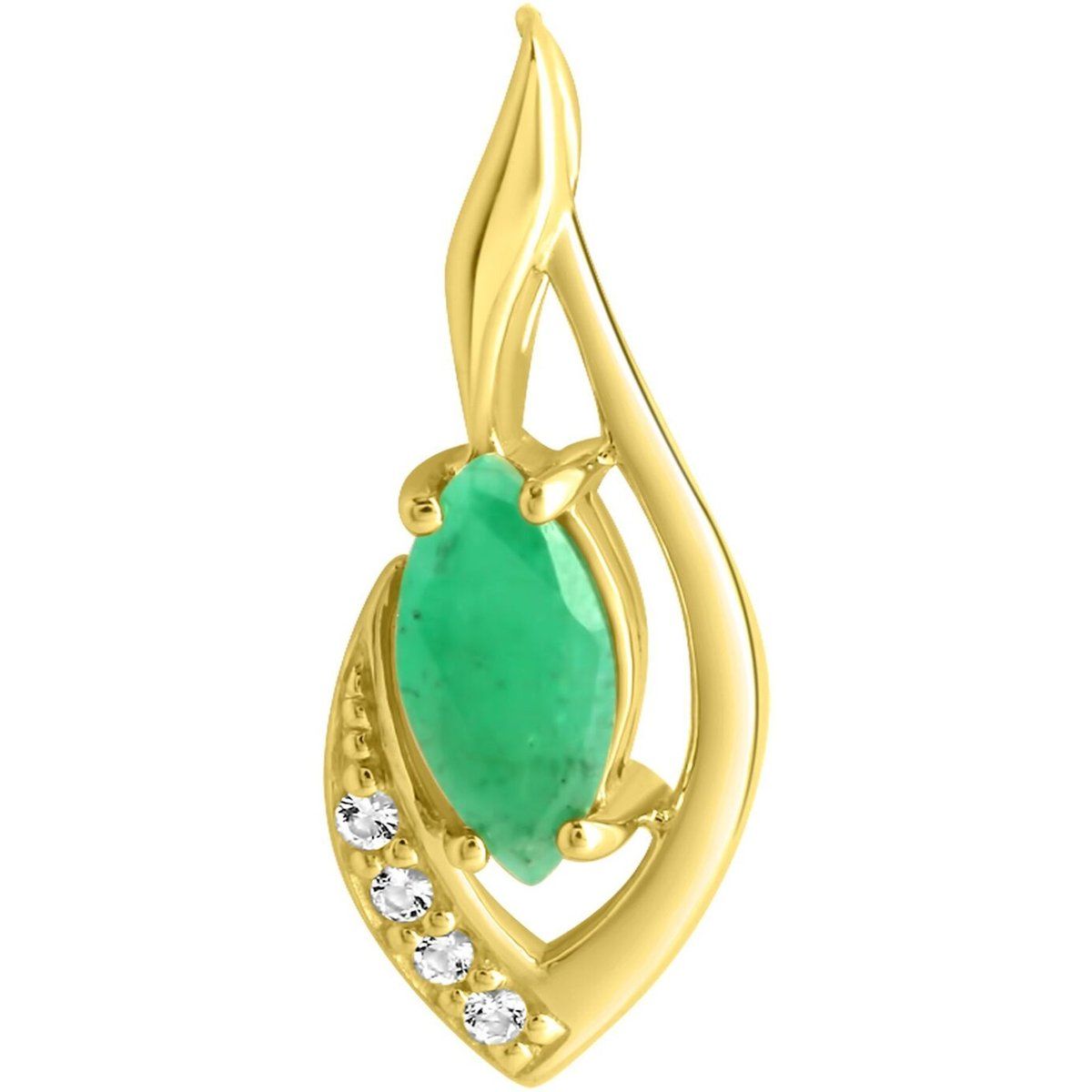 Eleganter Goldanhänger mit Marquise-Smaragd