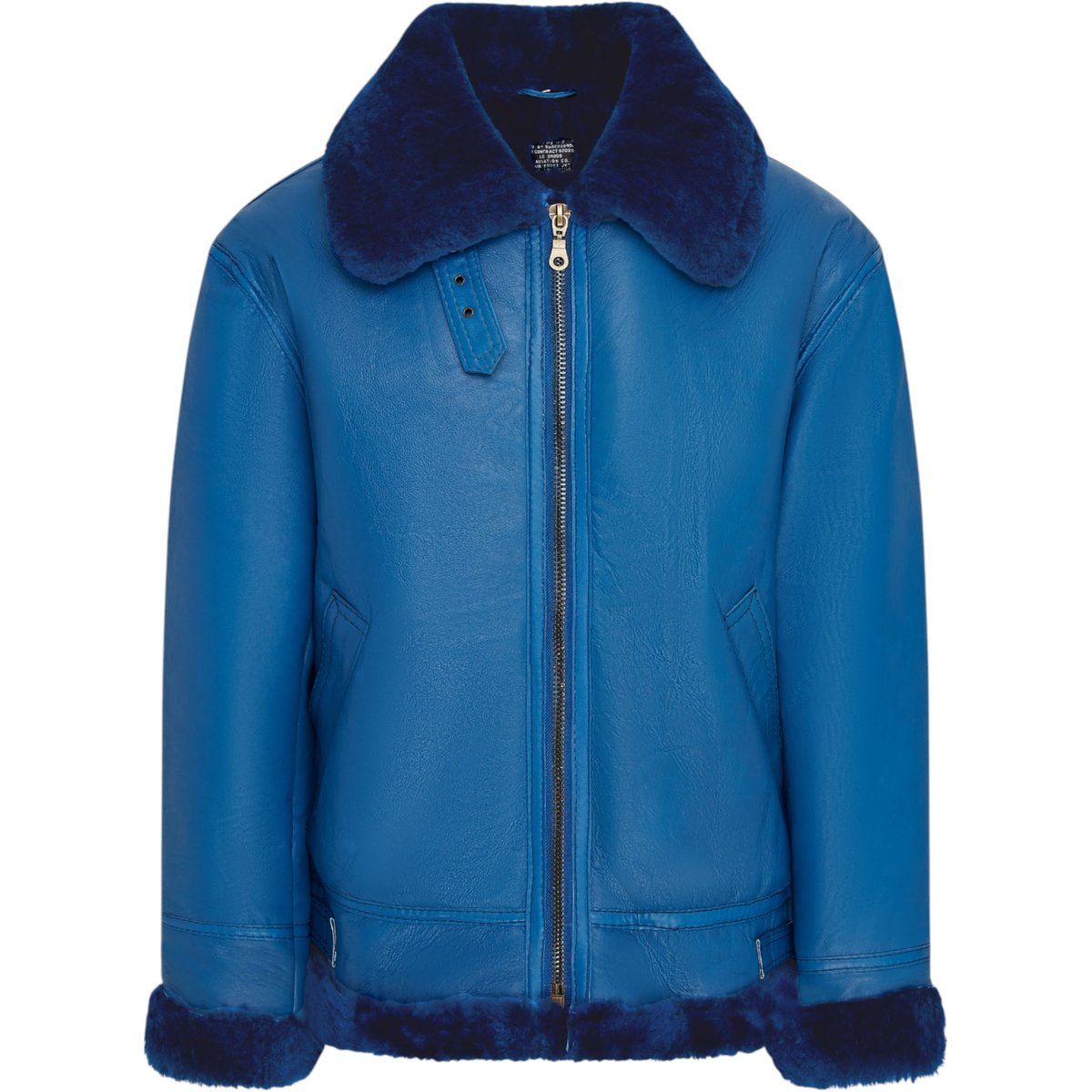 Blaue Shearling B3 Bomberjacke