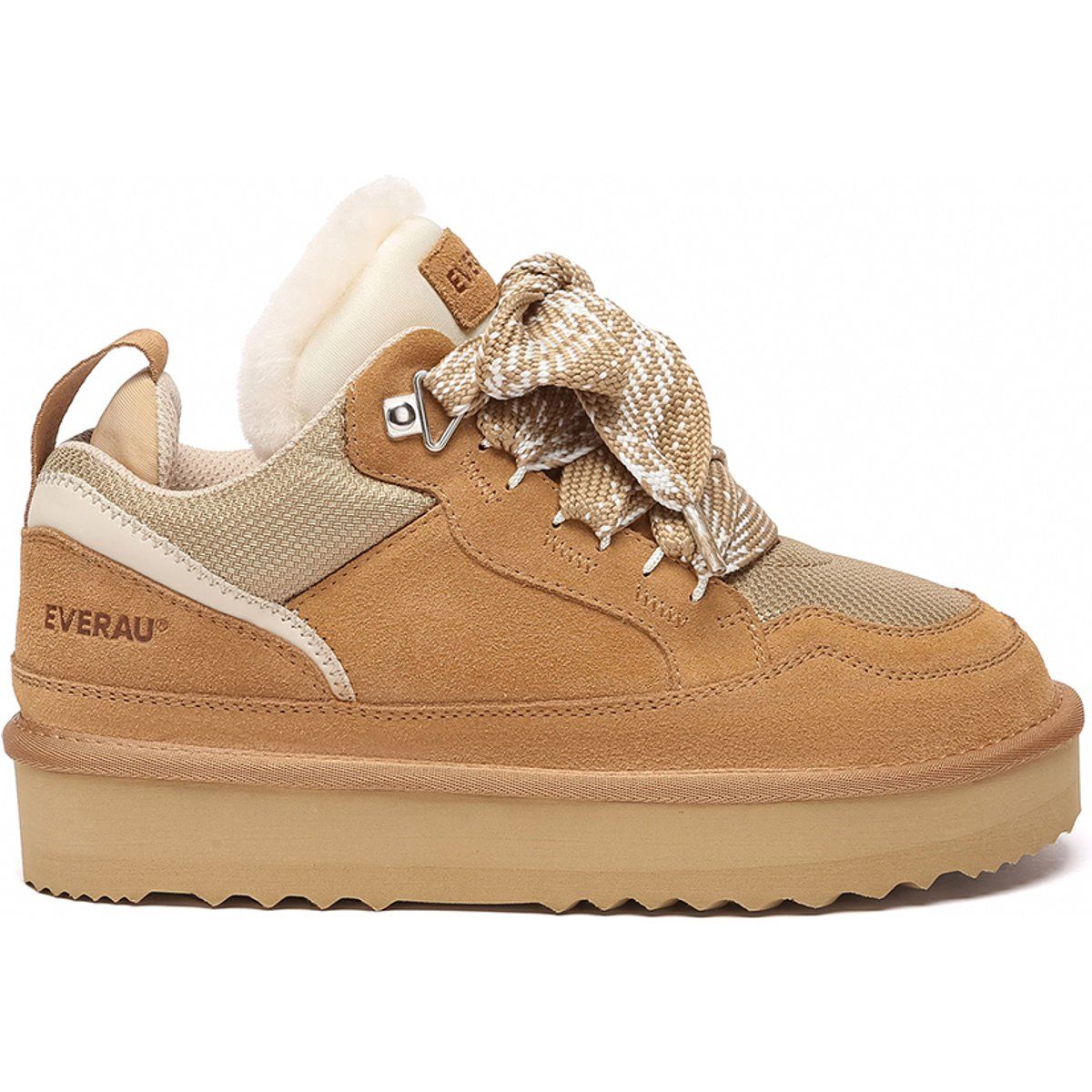 Plateau-Schnür-Sneaker-Stiefel aus Wildleder