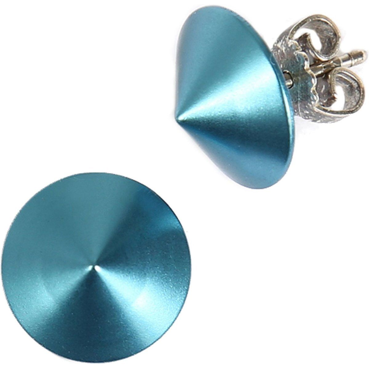 Minimalistische Kegel Ohrstecker in Blau
