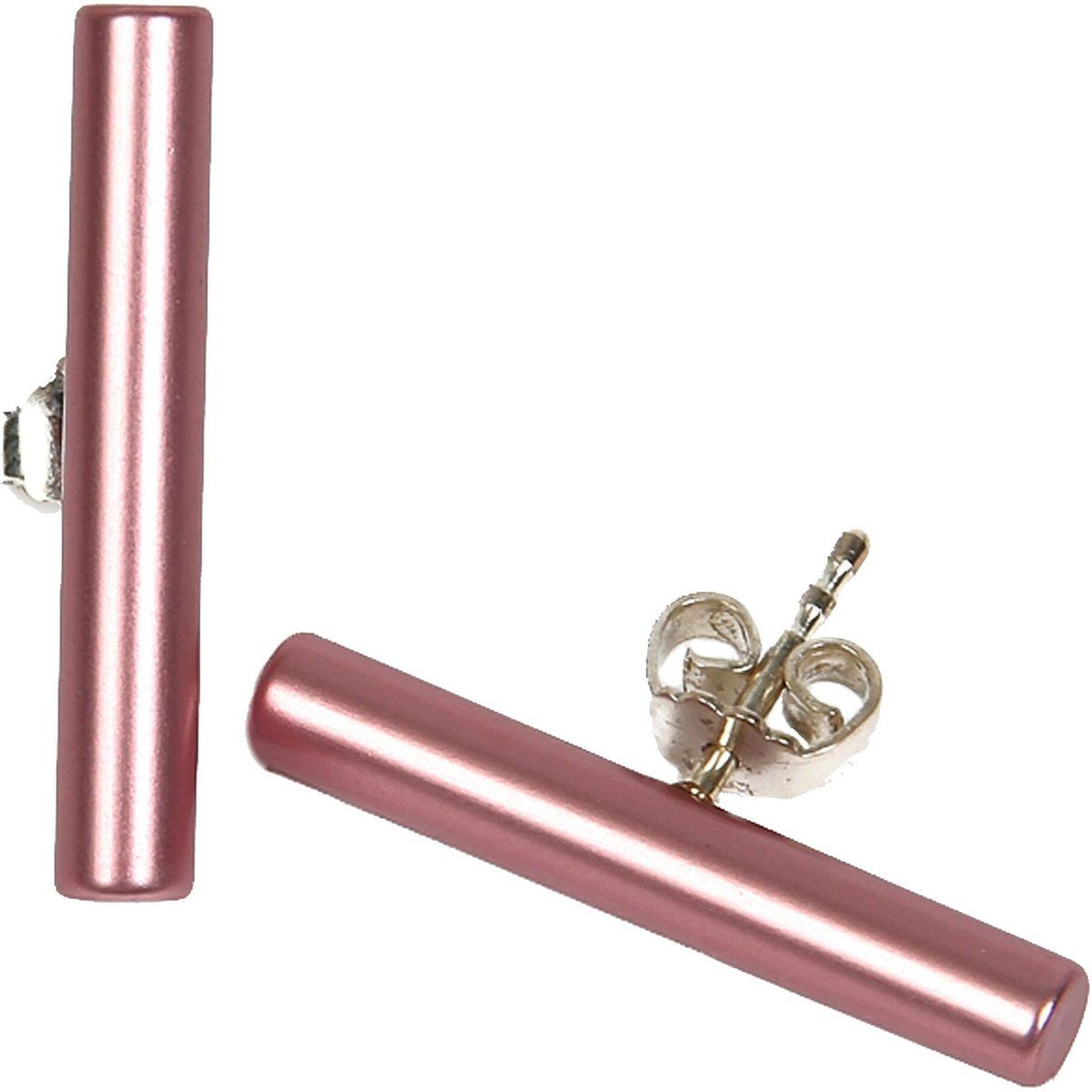 Minimalistische eloxierte Stab-Ohrstecker