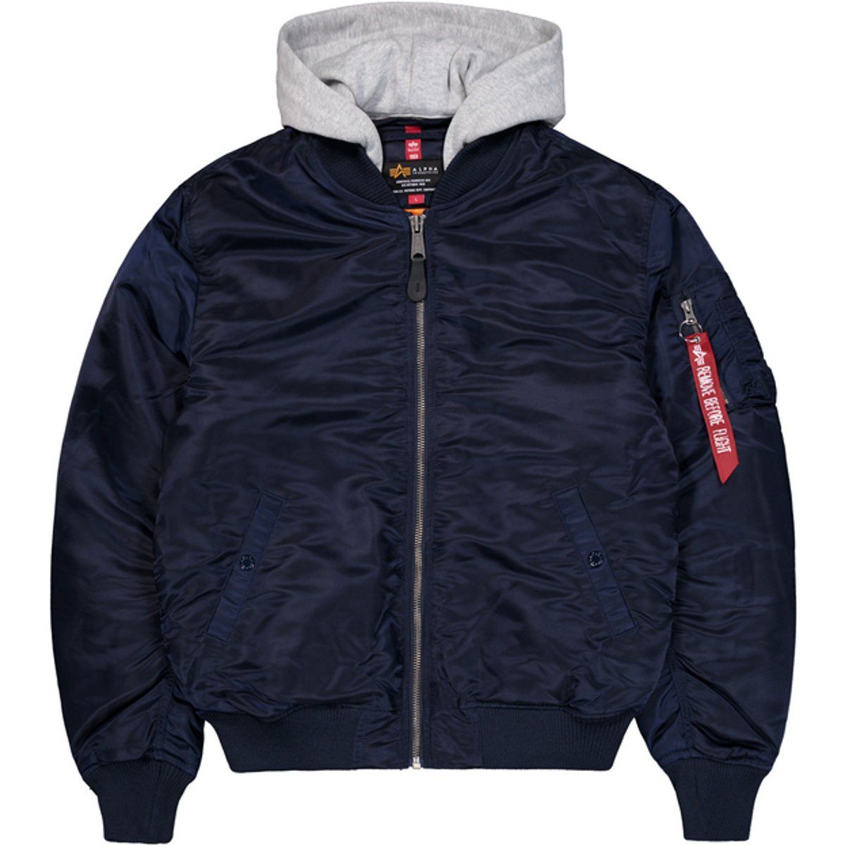 Bomberjacke mit Kapuze und Stickerei