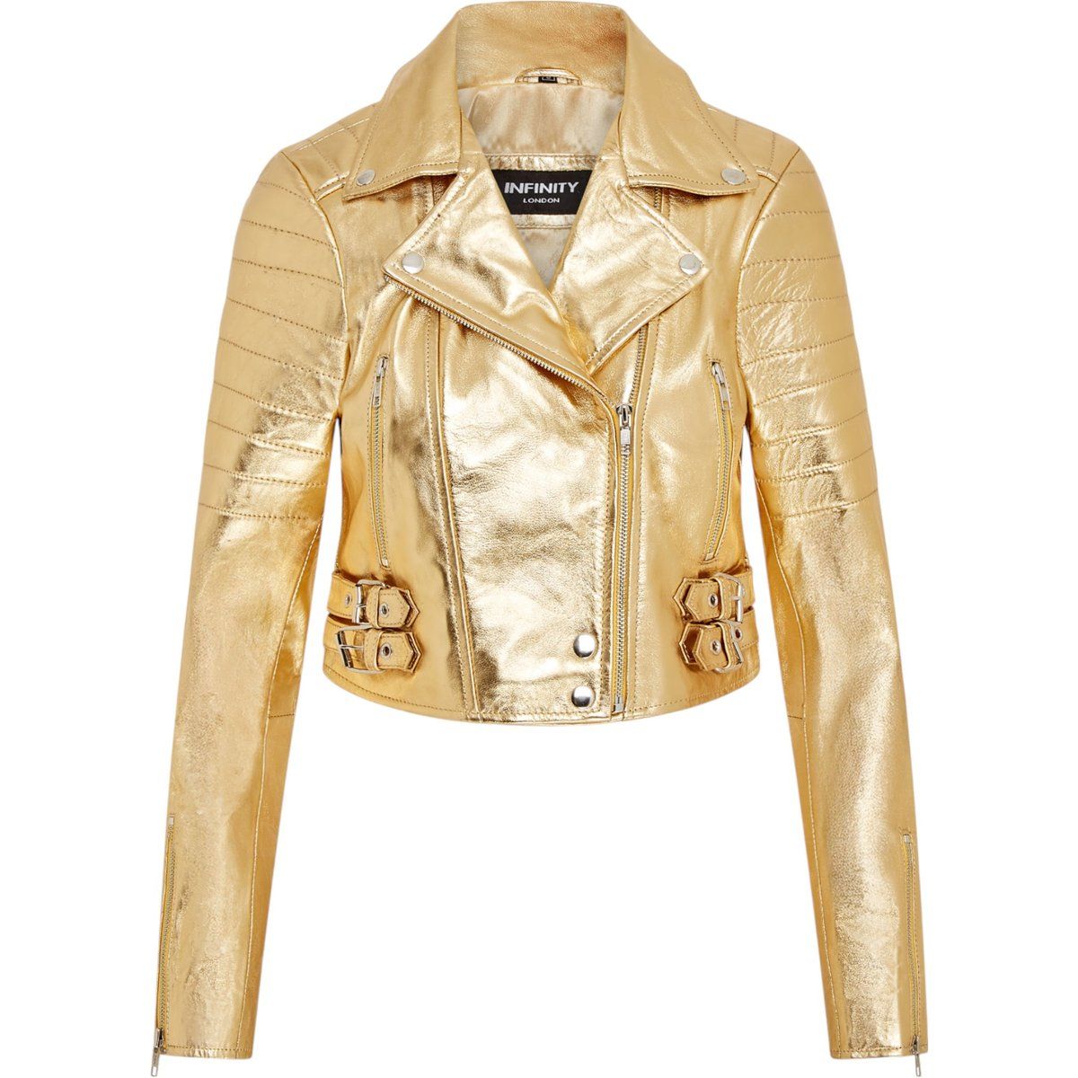 Kurze Leder-Bikerjacke