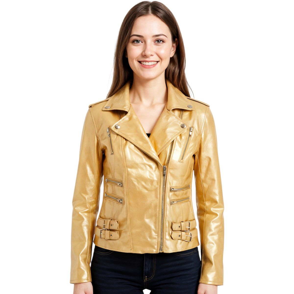 Goldene Brando Bikerjacke