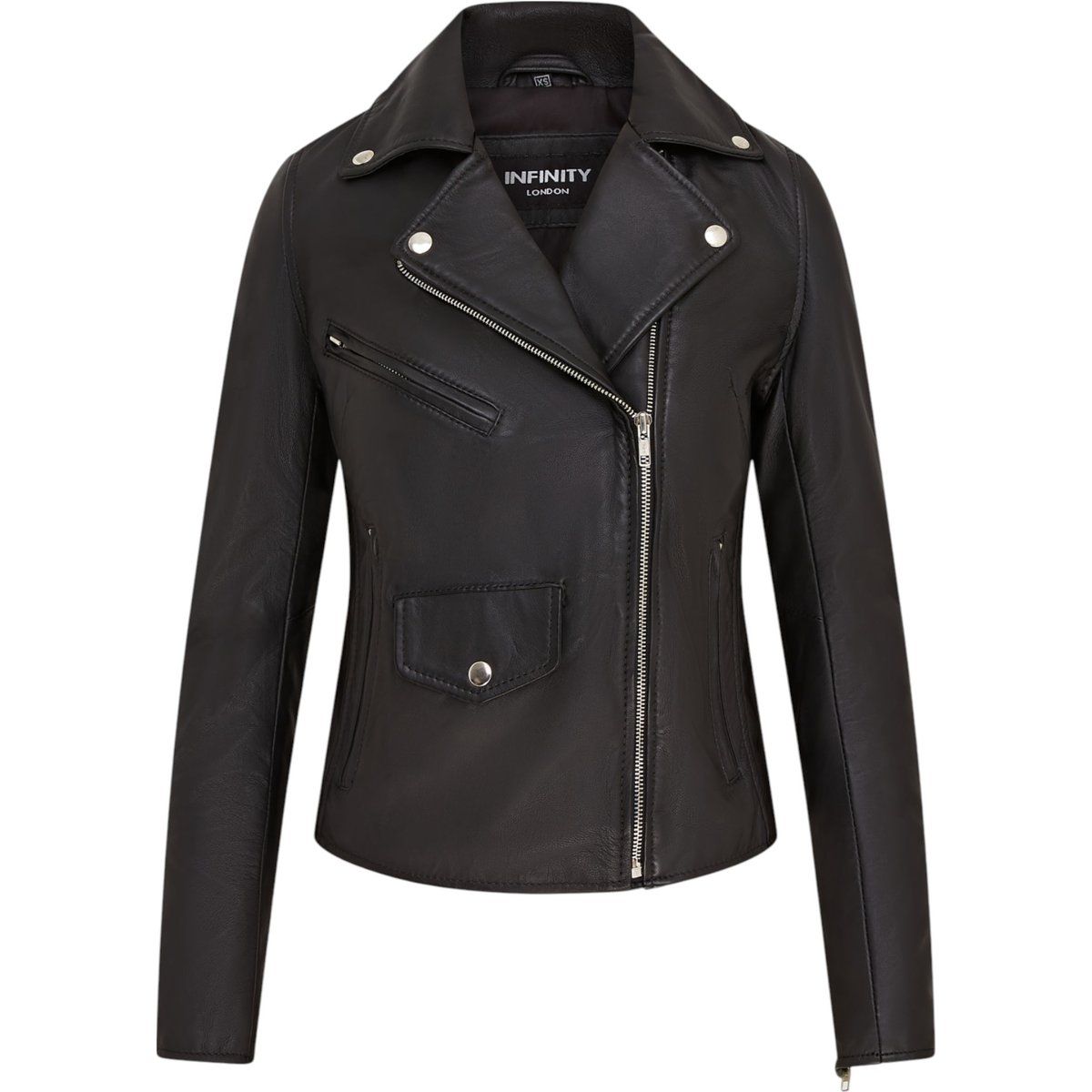 Klassische schwarze Bikerjacke aus Leder