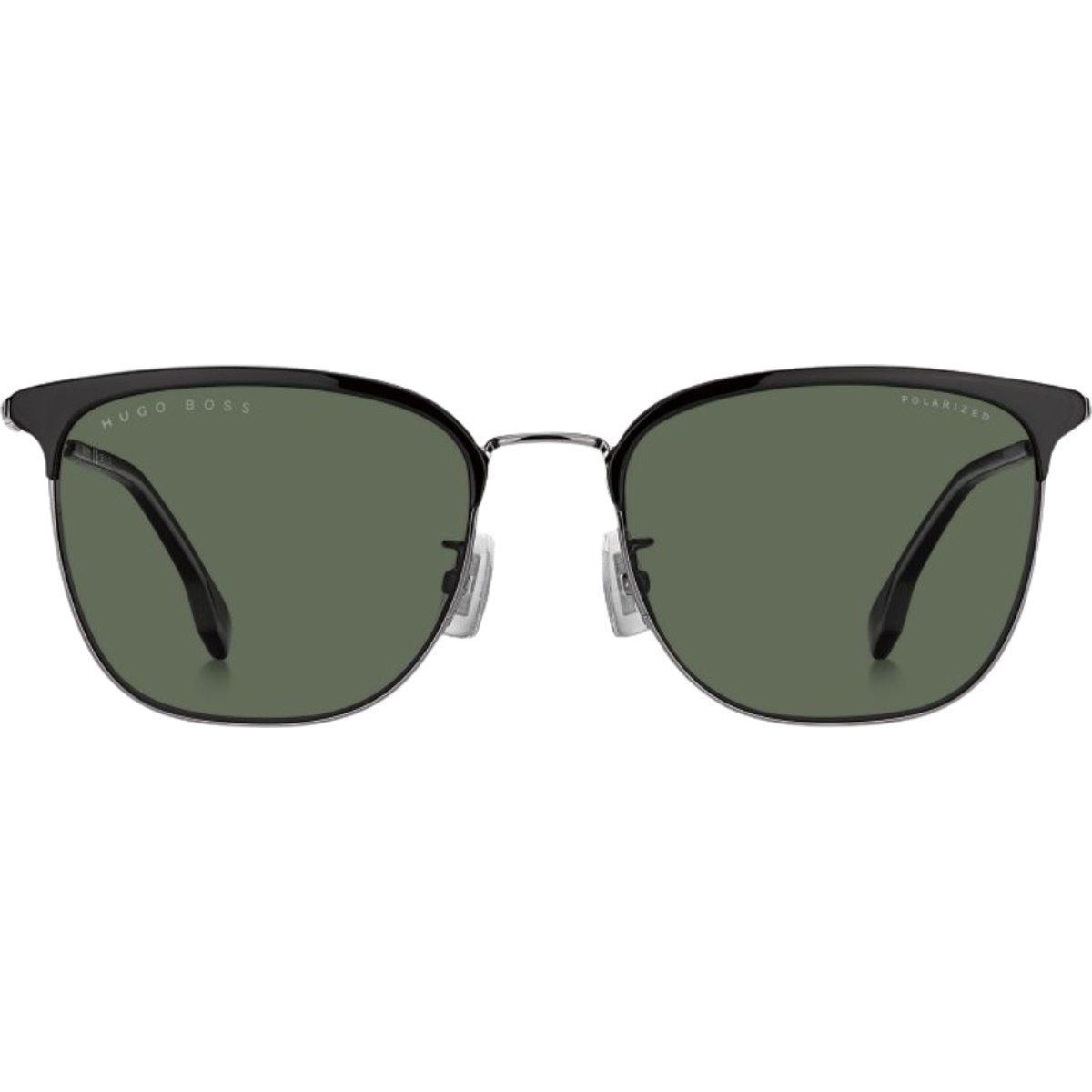 Quadratische Sonnenbrille mit grünen Gläsern