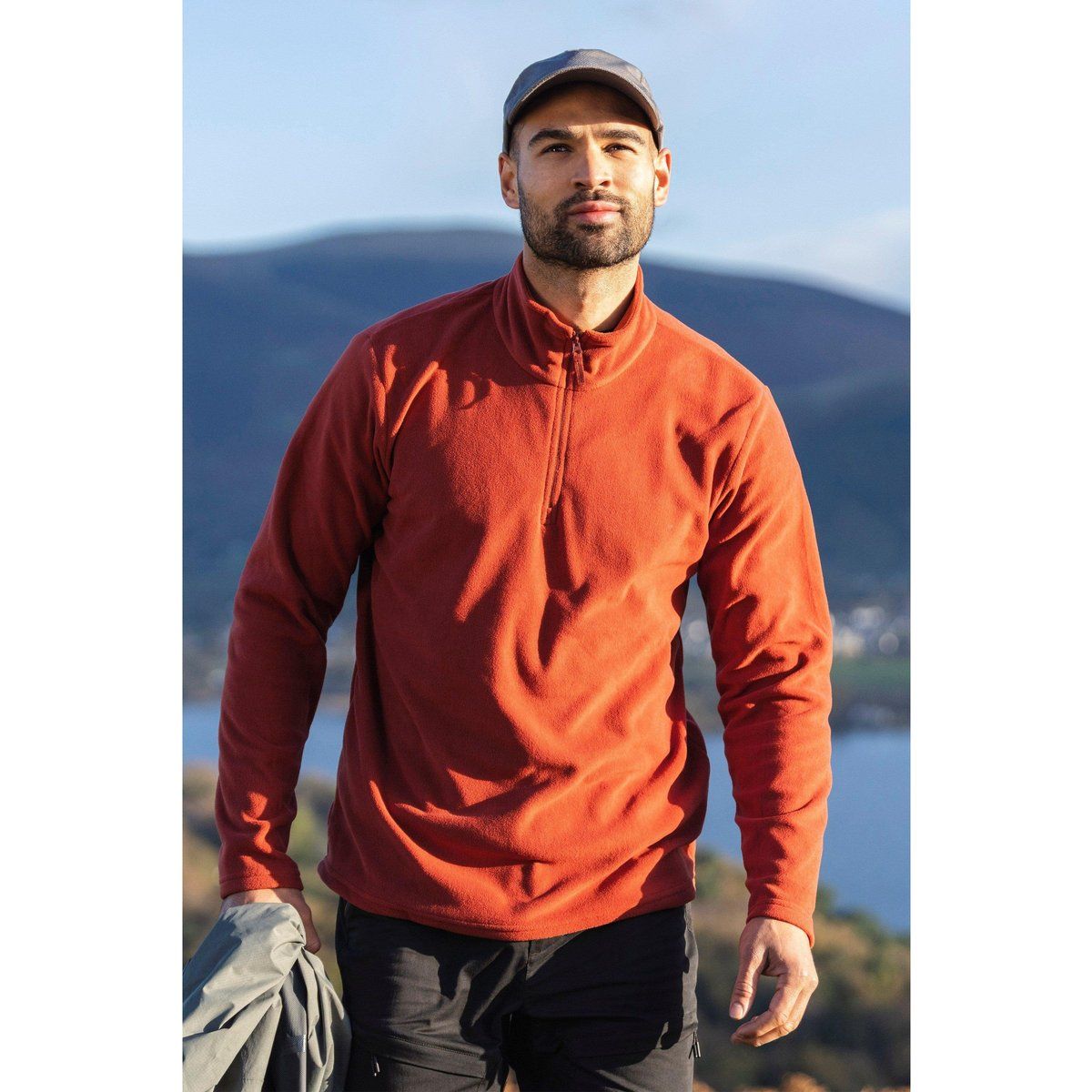 Herren Fleece-Top mit halbem Reißverschluss