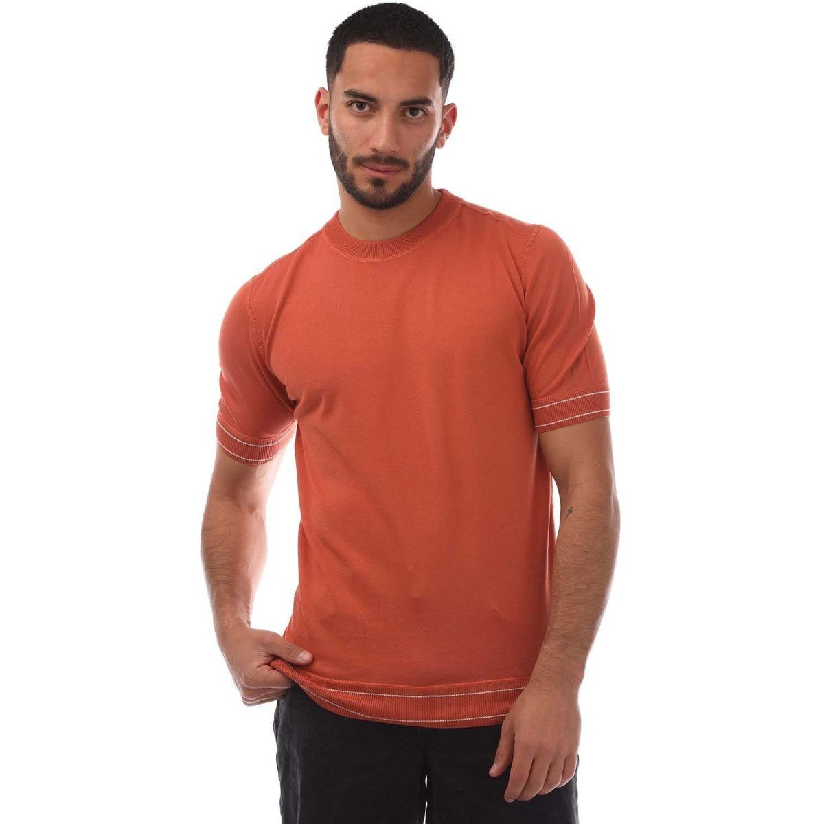 Herren Strick T-Shirt mit kurzen Ärmeln