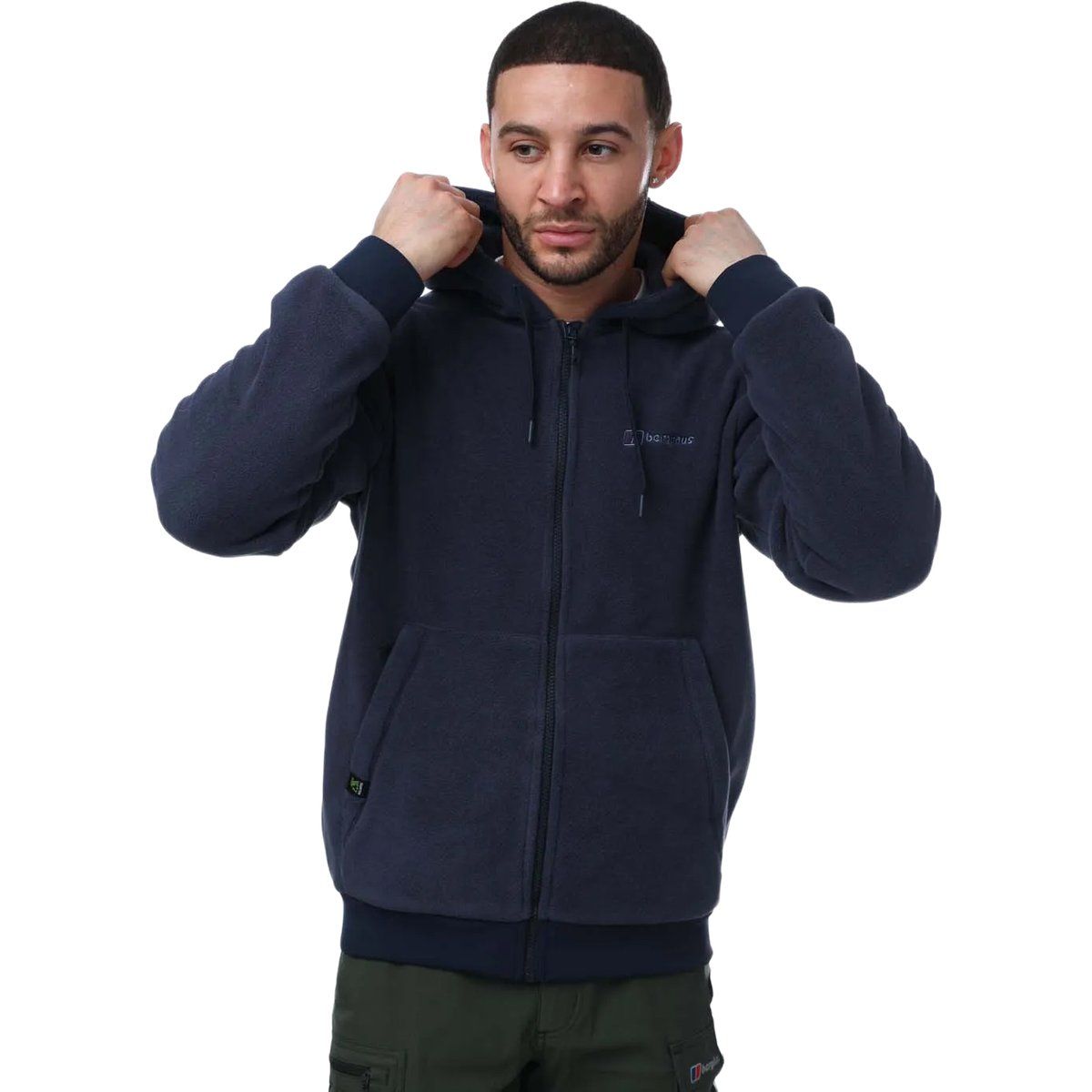 Herren Fleece-Hoodie mit durchgehendem Reißverschluss